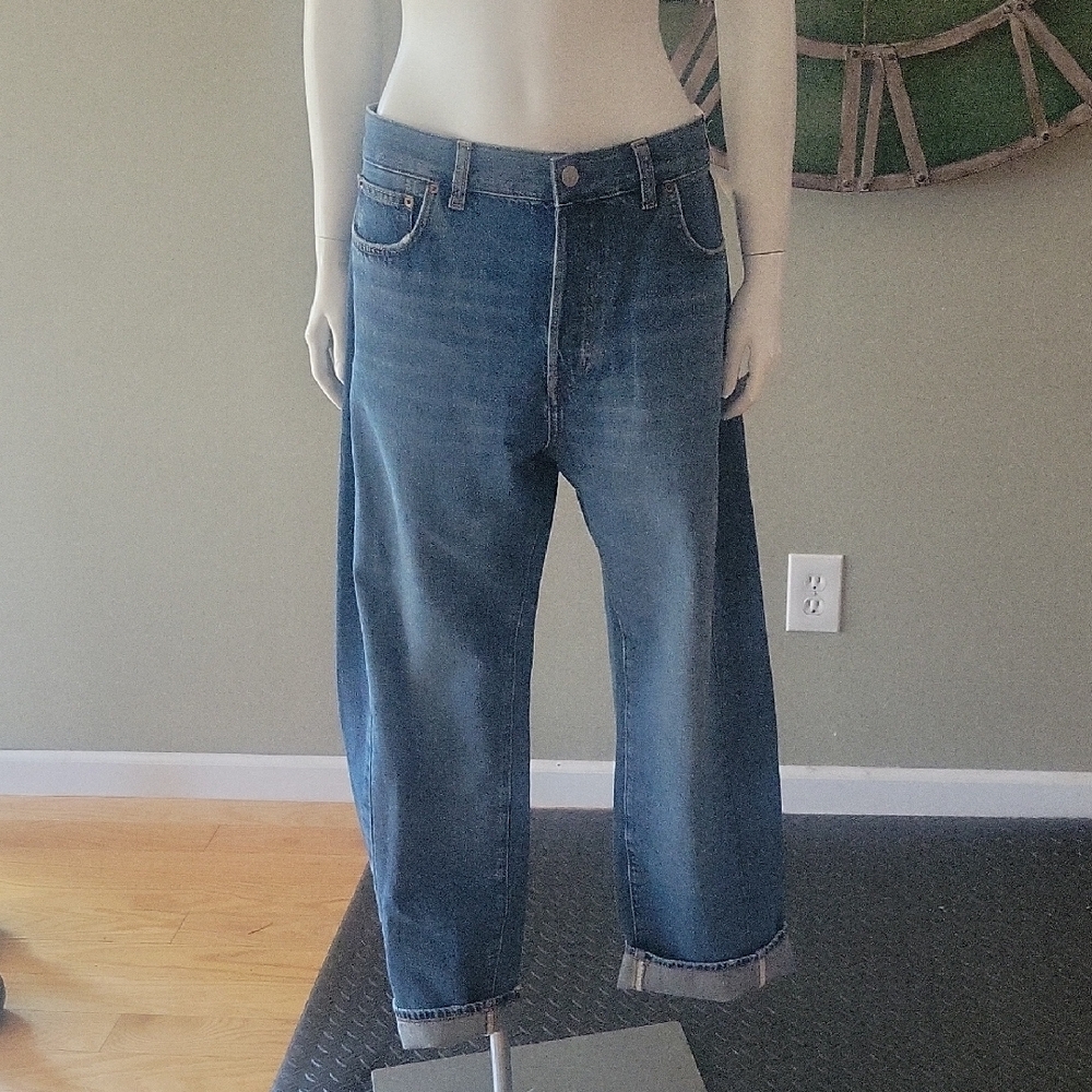 Madewell Pieced Barrel Leg Jean In Mosby Wash - Picture 2 of 11